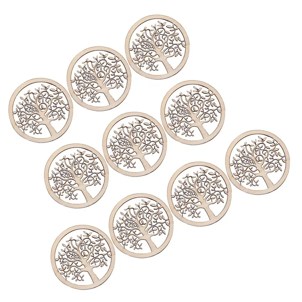 

10 Pcs Wood Slice DIY Pieces Smooth Retro Decor Craft Material Bamboo Embellishments Sewing Accessories Wooden Projects