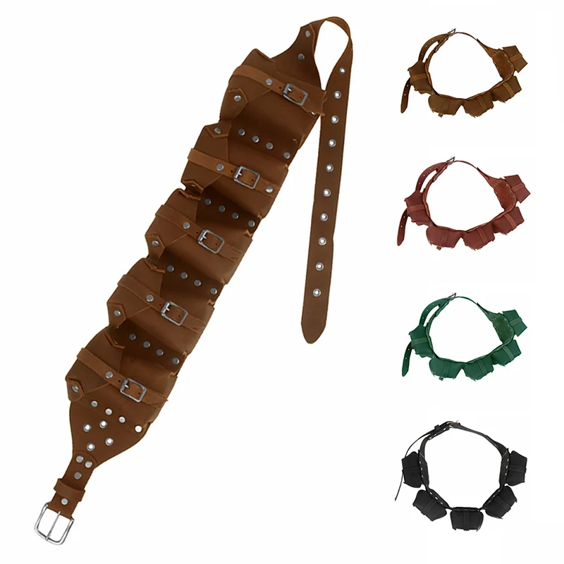 

Medieval Steampunk Cavalry Bandolier Sash Shoulder Cartridge Belt With Leather Pouch Knight Hunting Gear Tool Pocket For LARP