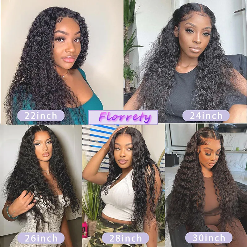 Water Wave 1/3/4 Bundles Human Hair 10A 12A Brazilian Virgin Human Hair Bundles Natural Black Color Wet and Wavy Hair Extensions