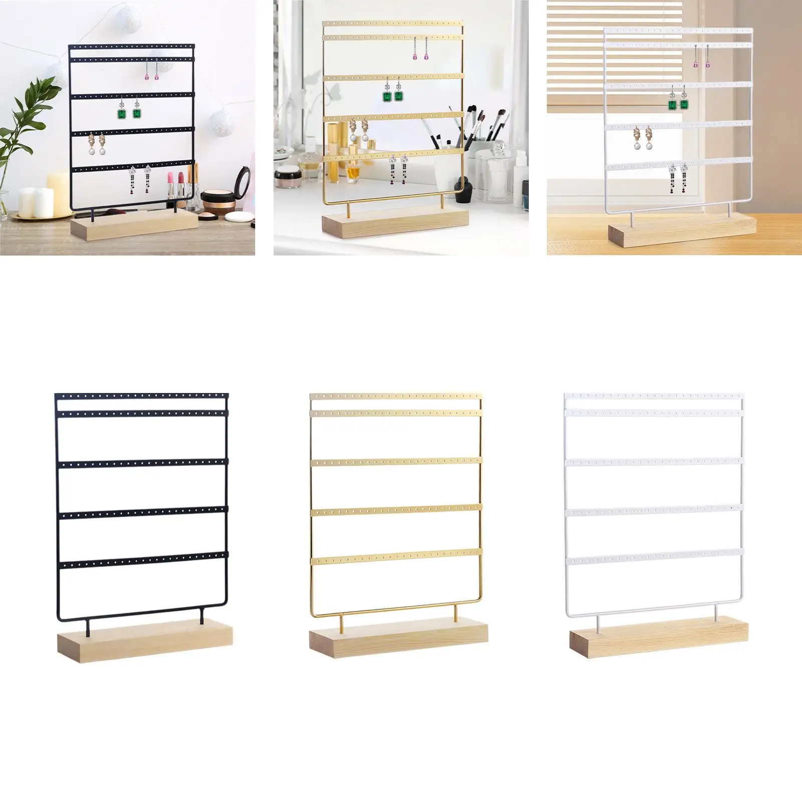 

5-уровневый держатель для сережек, стеллаж для хранения серег, деревянная основа для фотосъемки, комод, продажа, витрина на столешнице