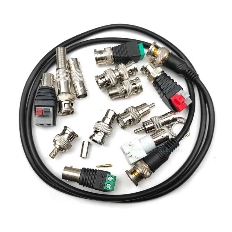 2pcs BNC Connector to RCA Female Male Adapter Q9 BNC to BNC CCTV Camera Security System Surveillance AV Video Adapter Cable