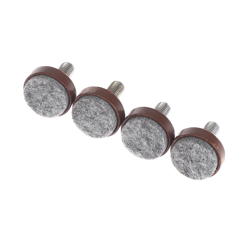 4/8 Stuks Zwart/Bruin Vilt Verstelbare Ronde Meubels Been Schroeven Anti Slip M6 M8 Tafel Stoel Kast Balans Voeten Pads