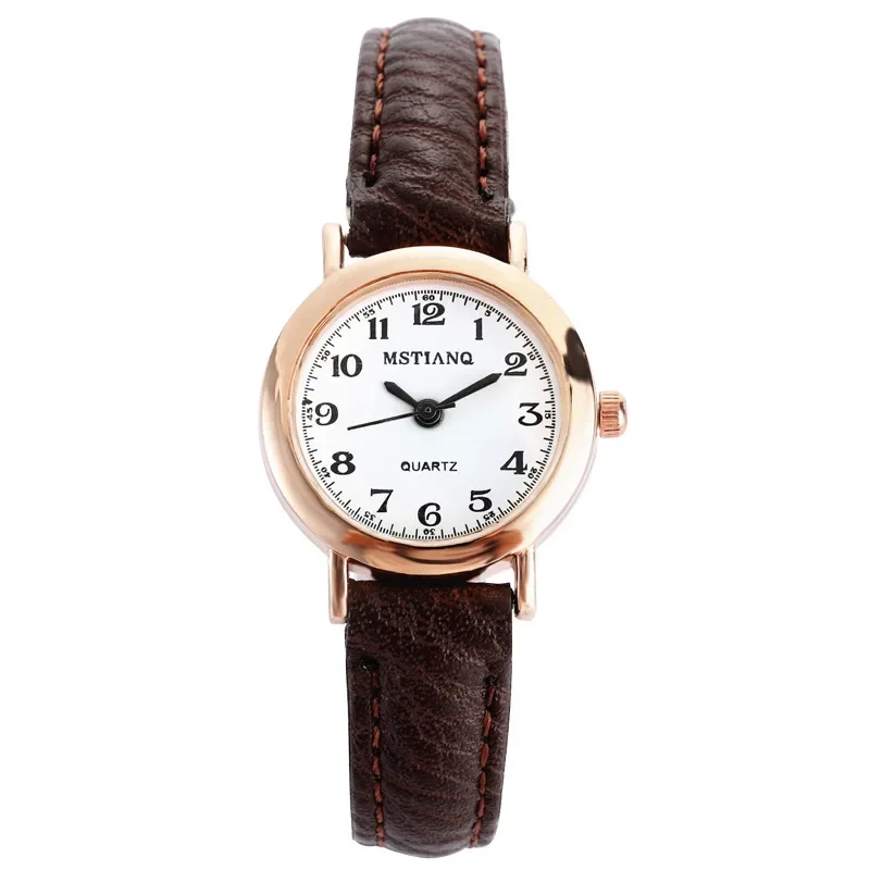 Exquisite Kleine Damen Kleid Uhr Retro Leder Weibliche Uhr Marke Damen Mode Mini Design Uhr Uhr Uhr Frauen