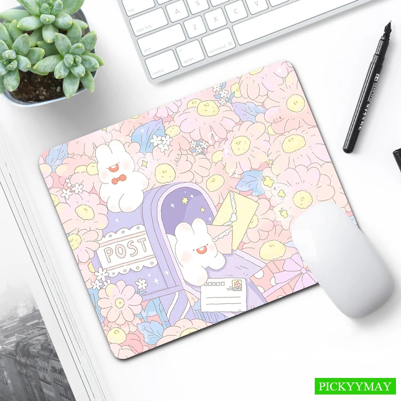 

Cute Small Mouse Pad Office XS Mousepad Rabbit Laptop Mouse Mat High Quality 20x25cm Little Rubber Desk Pad Design