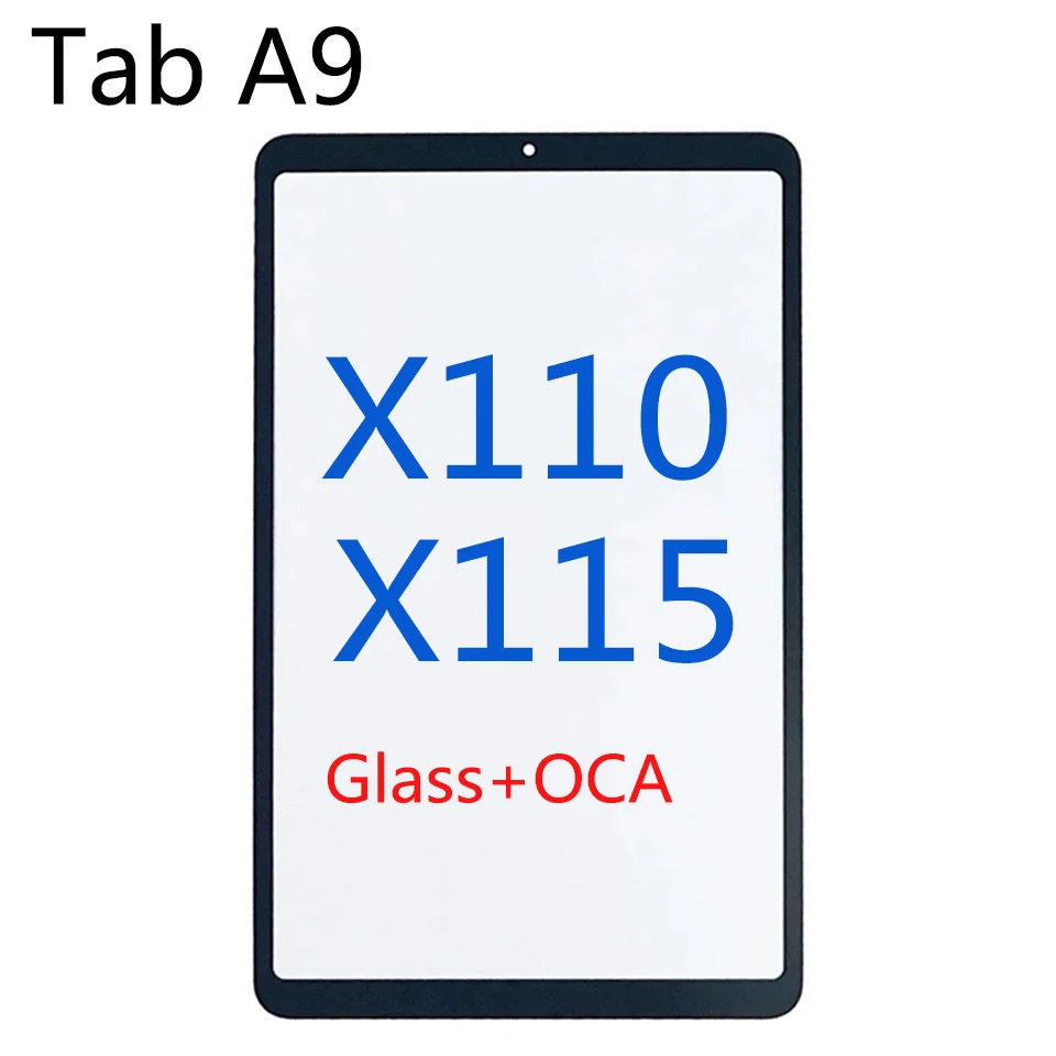 For Samsung Galaxy Tab A9 X110 X115 Touch Screen Panel Tablet A9+ Plus X210 X215 X216 Front Outer LCD Glass With OCA