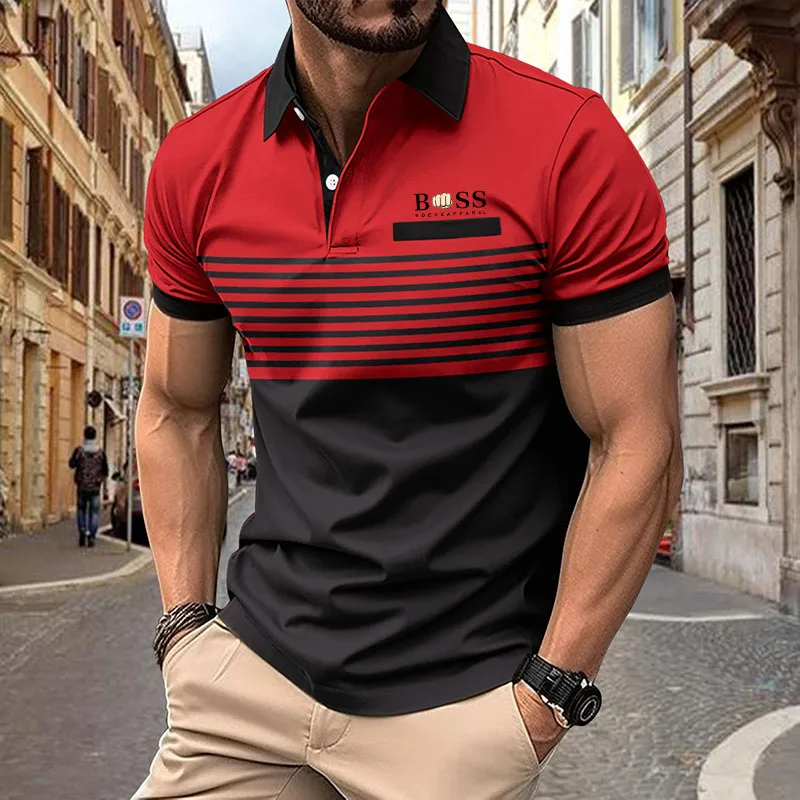 

Summer New Men's Standing Neck Hollow Short sleeved Polo Shirt Breathable Casual Skincare Business Fashion T-shirtFD24056292