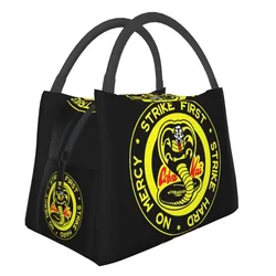 Cobra Kai Insulated Lunch Tote Bag for Women Strike First Strike Hard No Mercy Resuable Cooler Thermal Bento Box Work Travel