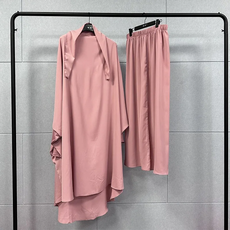 Fashion Women's Wear Two Pieces Suit plus Size Long Shirt Dress Middle East Robe Suit Solid Color Dress prom dress  dresses