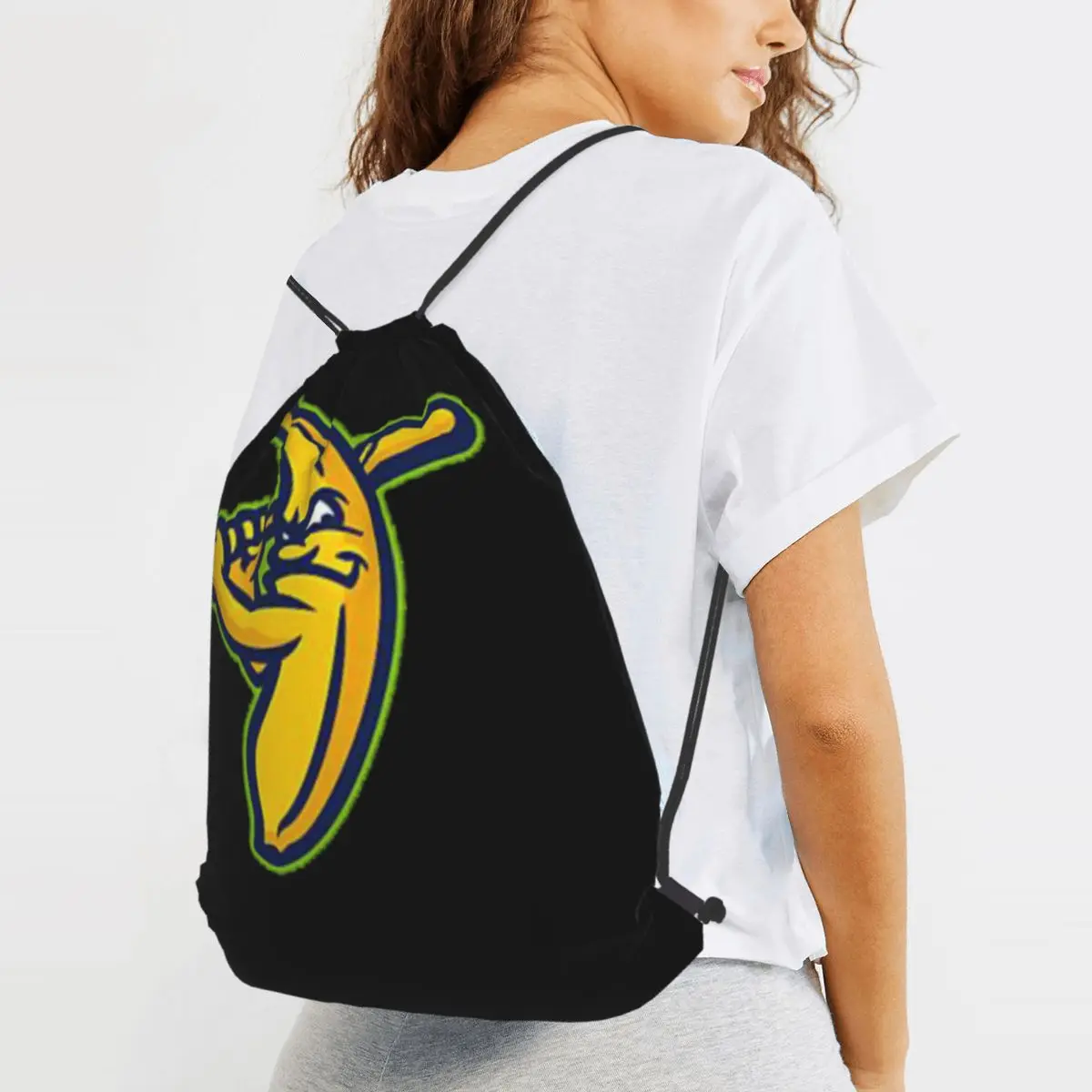 Bananas Team Backpacks Portable Drawstring Bags Sports Bag Book Bags for Travel School