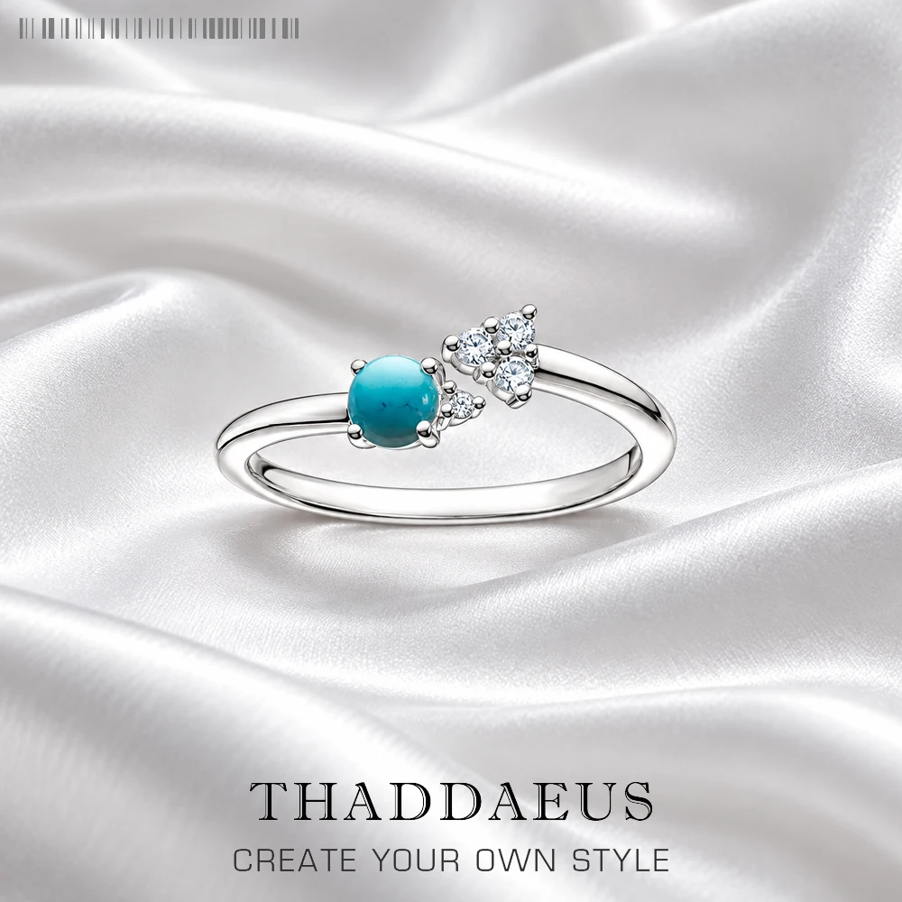 Ring Arrow Blue,Europe Fine Jewerly For Women,2023 Spring Trendy Ocean Spirit Gift In 925 Sterling Silver