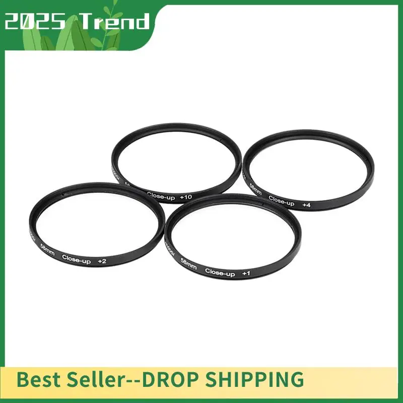 أفضل العروض كاميرا عالمية ماكرو + 1 + 2 + 4 + 10 مرشح عدسة قريبة 4 في 1 عدسة قريبة 58 مم مناسبة للكاميرات المختلفة المتينة Ea