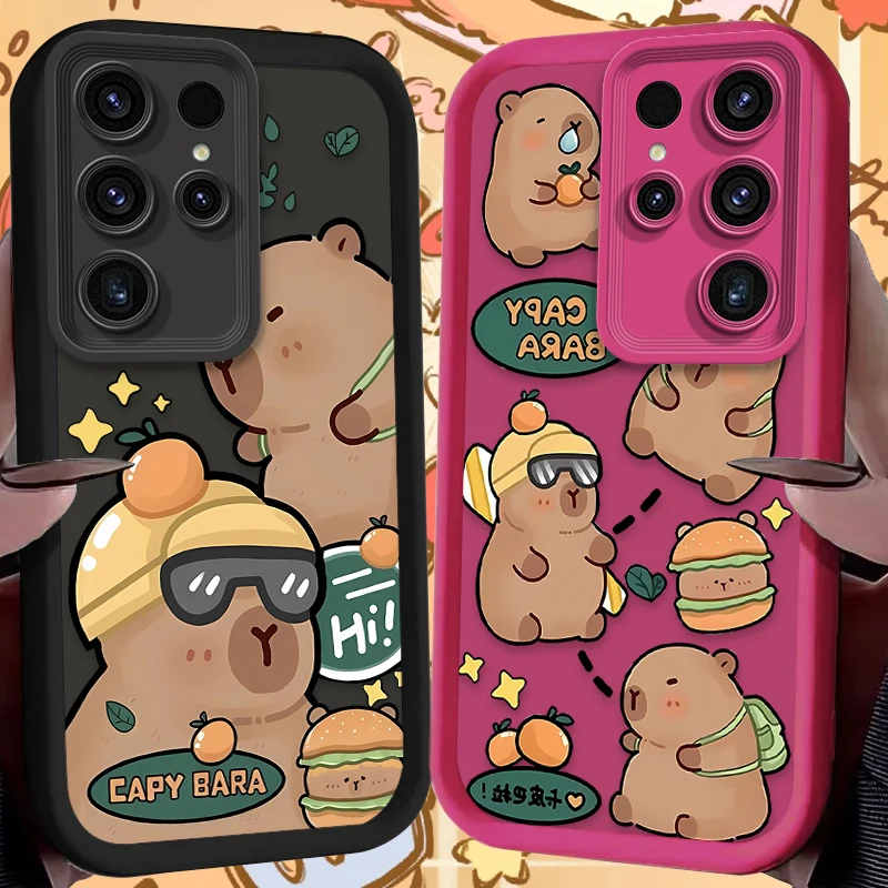 Cool Capybara Phone Case for Samsung Galaxy S25 S24 S23 Ultra S22 S21 Plus FE 5G A54 A34 A14 A73 A53 A33 5G Silicone Back Cover