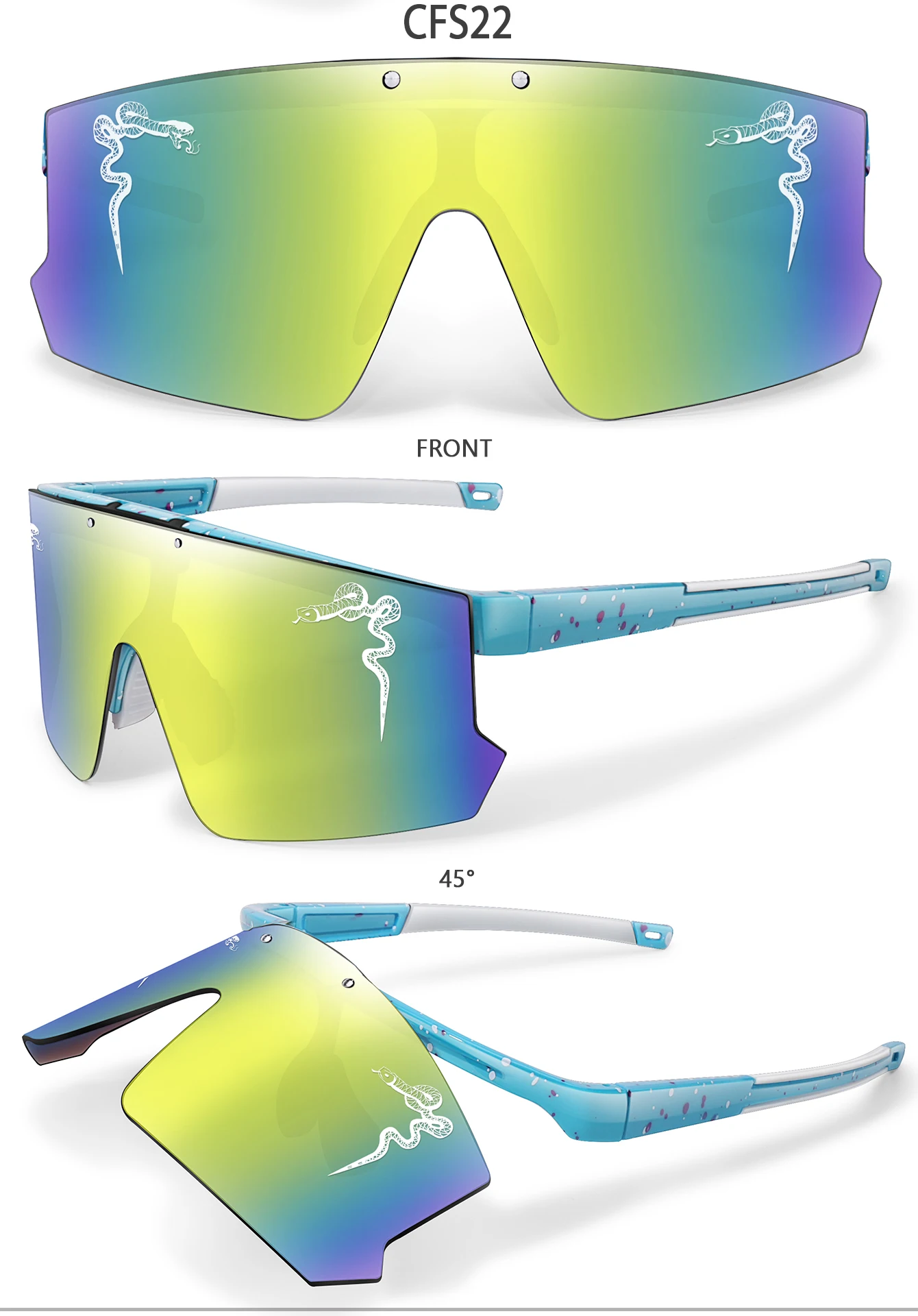 Modische Sonnenbrillen Winddichte Sport-Flip-On-Brillen UV400 MTB-Brillen für Outdoor-Radfahren Laufen Unisex Party-Sonnenbrillen – Detail 12