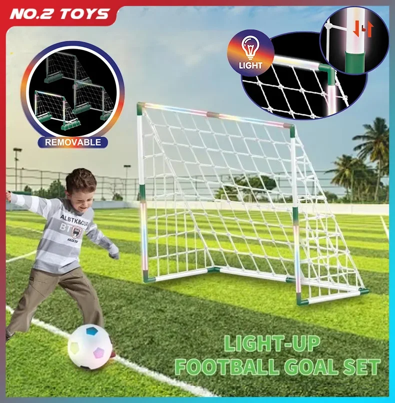 Children's Soccer Training Toys Removable Luminous Football Goal Set Boy Sports Toys Indoor Outdoor Beach Football Goals for Kid