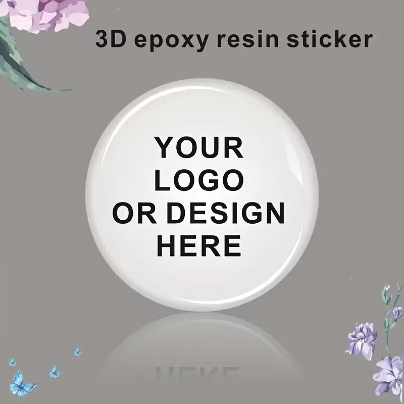 20/100 szt. personalizowanych naklejek z żywicy epoksydowej, naklejki z logo 3D, ręcznie robione naklejki do pakowania prezentów — zdjęcie produktu 3