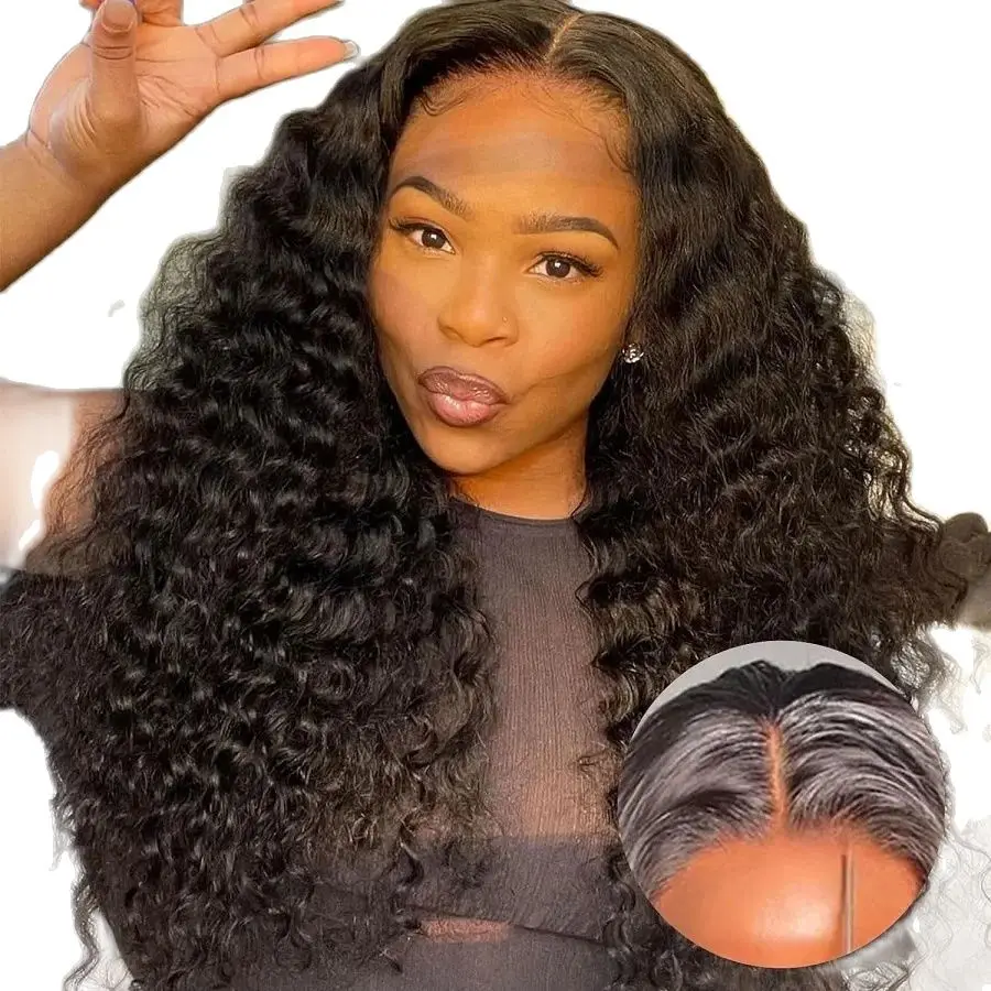 

Glueless 12a Grade Deep Wave Lace Front Wigs Bling Human Hair Wigs Natural Color Lace Closure Wig Human Hair Glueless