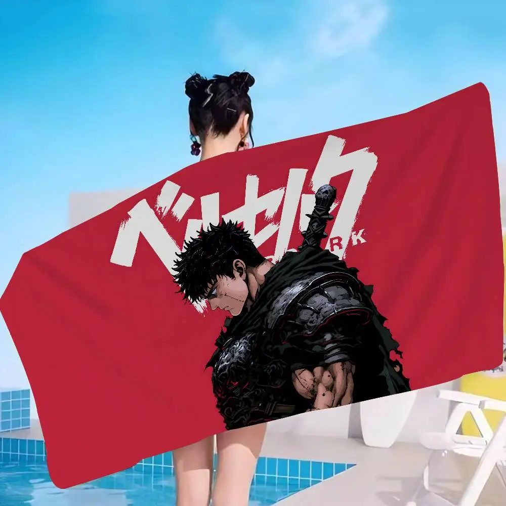 B-Berserk-Anime Bath Towel Microfiber Soft Water Absorbing Breathable For Girl Kids Decorative Cartoon Beach Towel