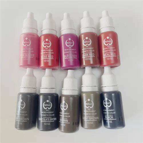 Imagen 1 del producto 5 uds Microblading pigmento puro maquillaje semipermanente ceja tatuaje tinta labios línea de ojos Color Micropigmentacion labios 15ML