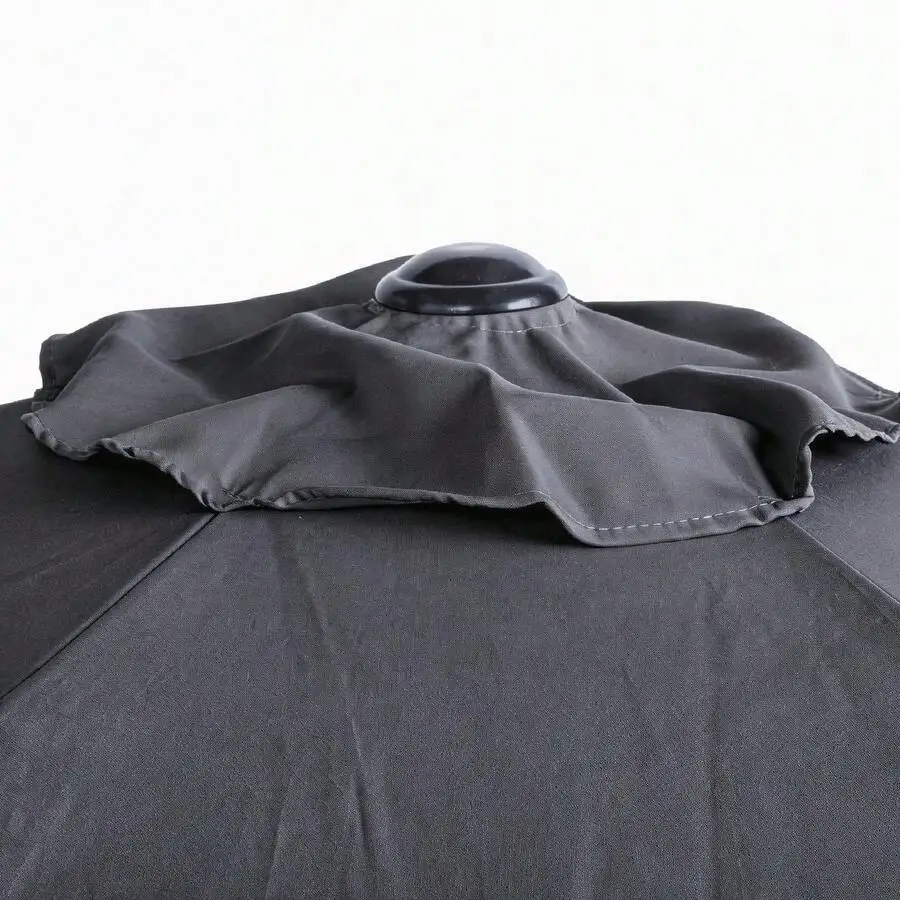 

7.5FT Round Outdoor Patio Umbrella With Tilt And Crank Lift, 6 Iron Ribs, Waterproof UV Protection Polyester Canopy Gray