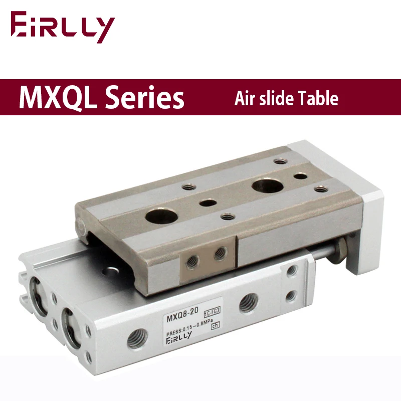 Air Slide Table MXQL dual rod Rail slide air pneumatic cylinder bore 6 8 12 16 20 25mm stroke 10 20 30 40 50mm 75 100 125 150mm