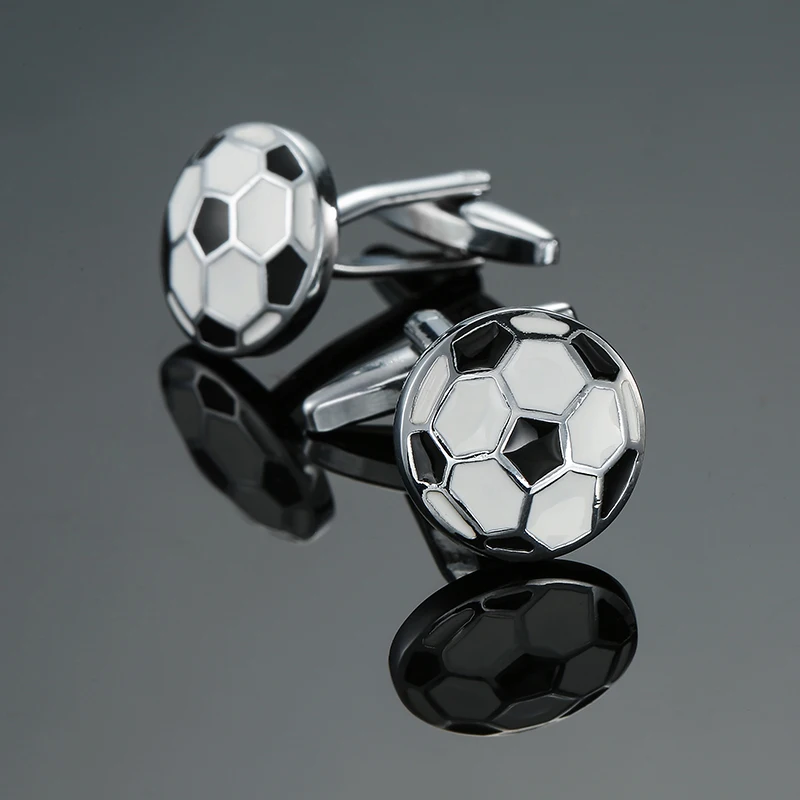 Men's French shirt cufflinks copper material enamel craftsmanship football cufflinks fashion clothing accessories wholesale