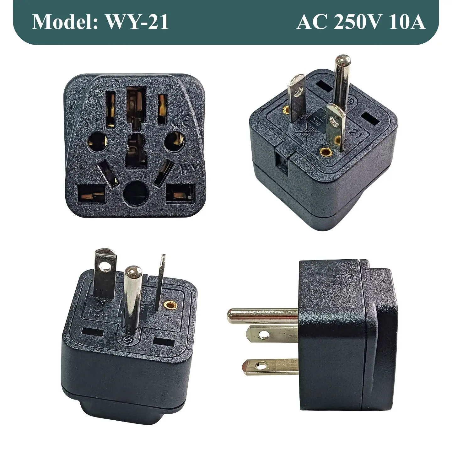 Universal Plug Adapter For NEMA 6-20P Socket - AC 208/220/230/240V