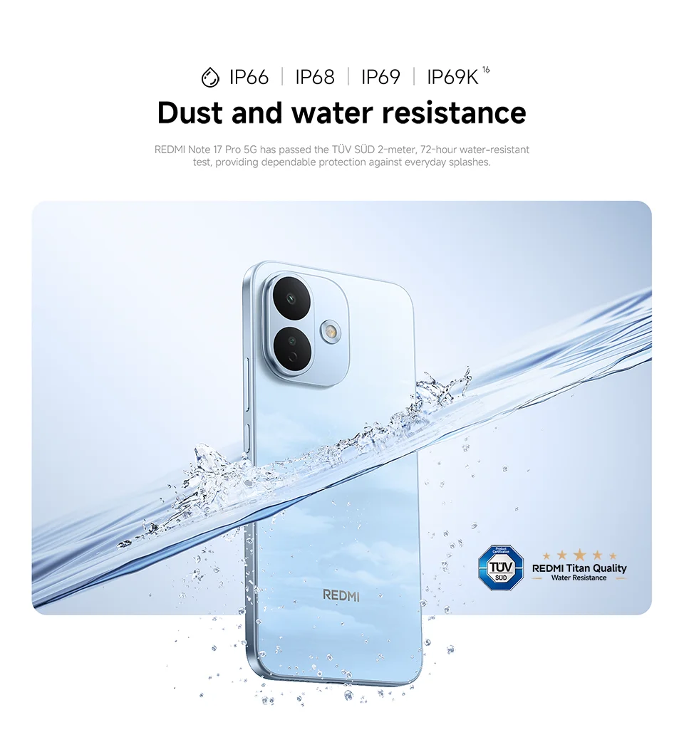 Global Version Xiaomi Redmi Note 17 Pro 5G Smartphone 50MP Camera 6.83" AMOLED 120Hz Snapdragon® 6s Gen 4 CPU 67W 8340mAh NFC