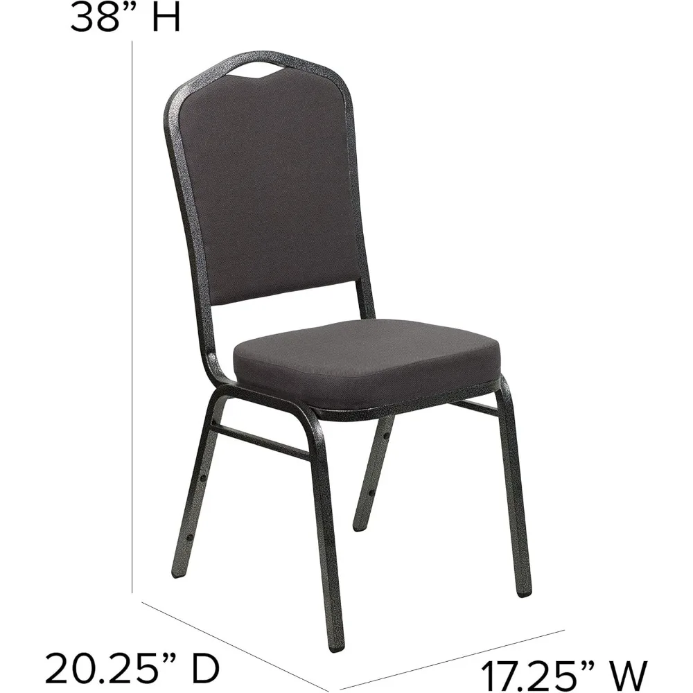 Hercules Series Crown Back Padded Stacking Banquet and Event Chairs, Commercial Event Chairs with Padded Seats/Backs, Set of 4