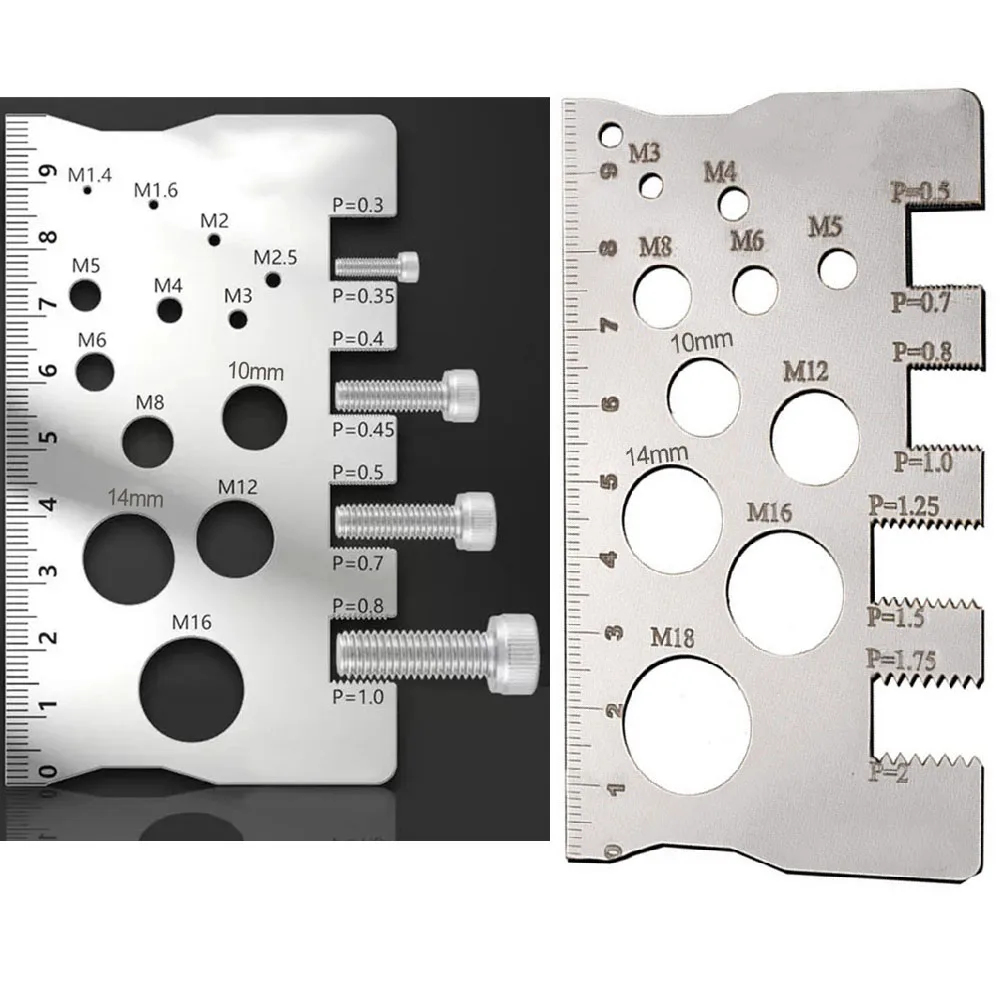 

Screw Thread Pitch Gauge Ruler Measuring Tool Bolt Nut Metric Stainless Steel Screw Thread Pitch Gauge Measuring Tapes Rulers