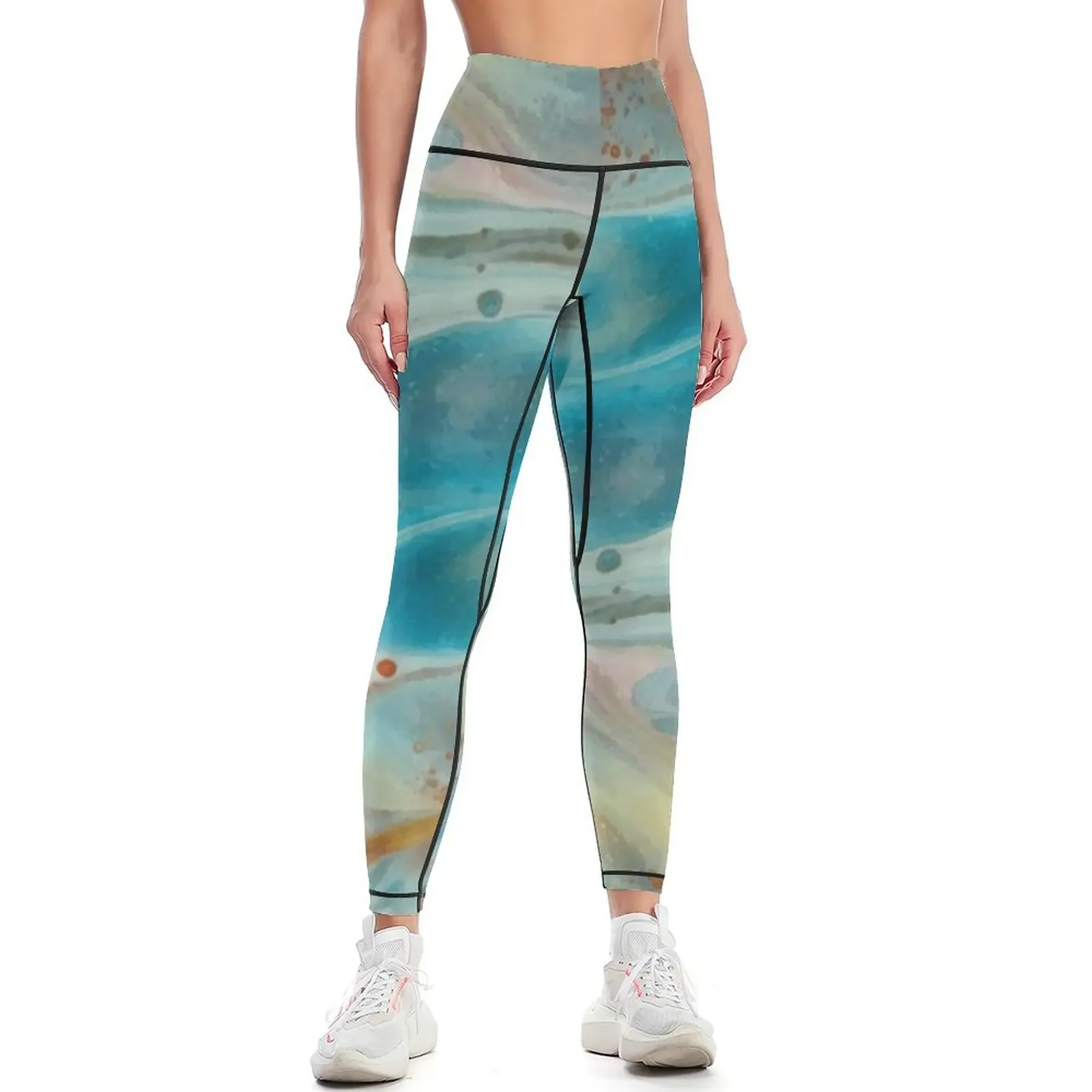 

Pearl abstraction Leggings sport pants push up fitness Womens Leggings