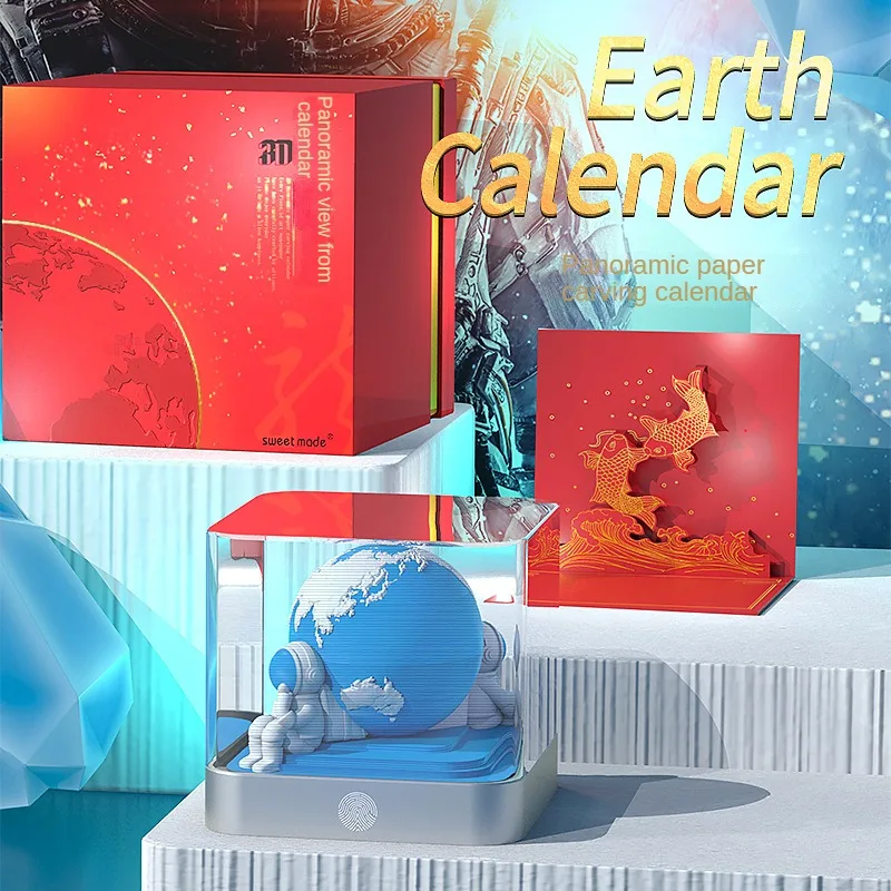 Stunning 3D Three-Dimensional Paper Carving Decoration for Your Desk Calendar - A Must-Have Masterpiece