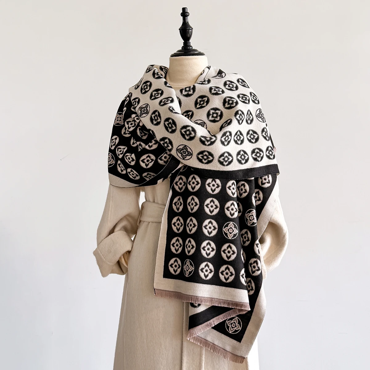 

Роскошный зимний шарф, женский кашемировый теплый брендовый платок из пашмины, женские шали, толстые мягкие шарфы-пончо Bufanda, палантин