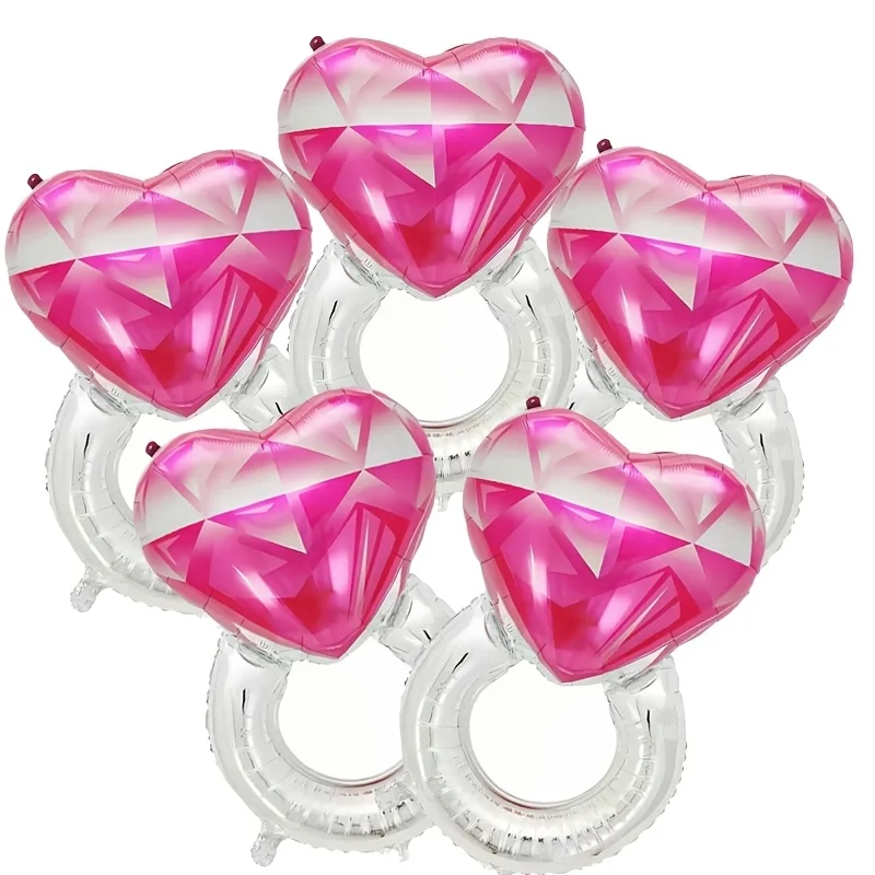 5/10 Pink Ring Foil Balloons Ideal for Mother's Day Birthdays Family Gatherings Wedding Parties and Valentine's Day Decorations