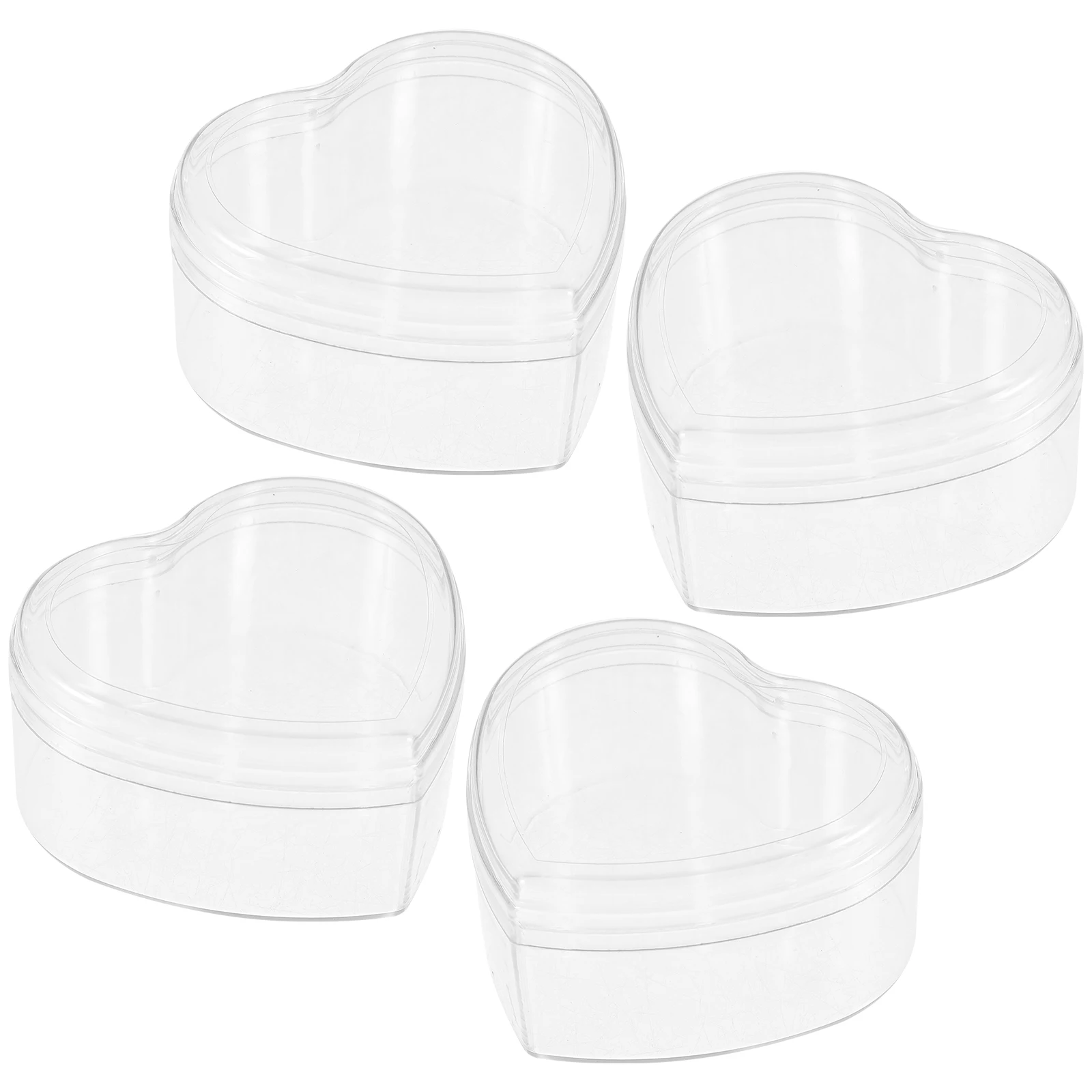 

12pcs Candy Storage Box Heart Shaped Jewelry Containers Desktop Earrings Holder Plastic Boxes Necklace Organizer Gift Packaging