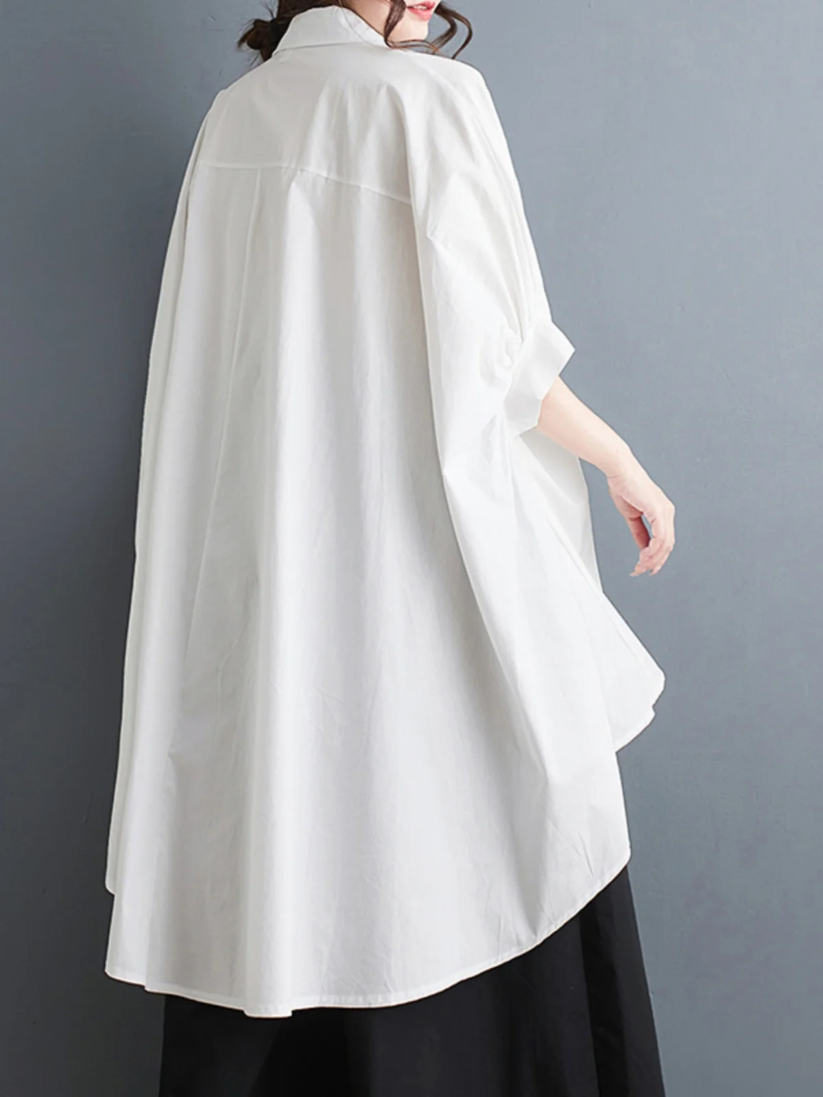 Tannt Women Shirt Asymmetry Flowers Patchwork Long Casual Shirts Blouses Irregular Loose Oversize Blouses Tops Women 2024 New