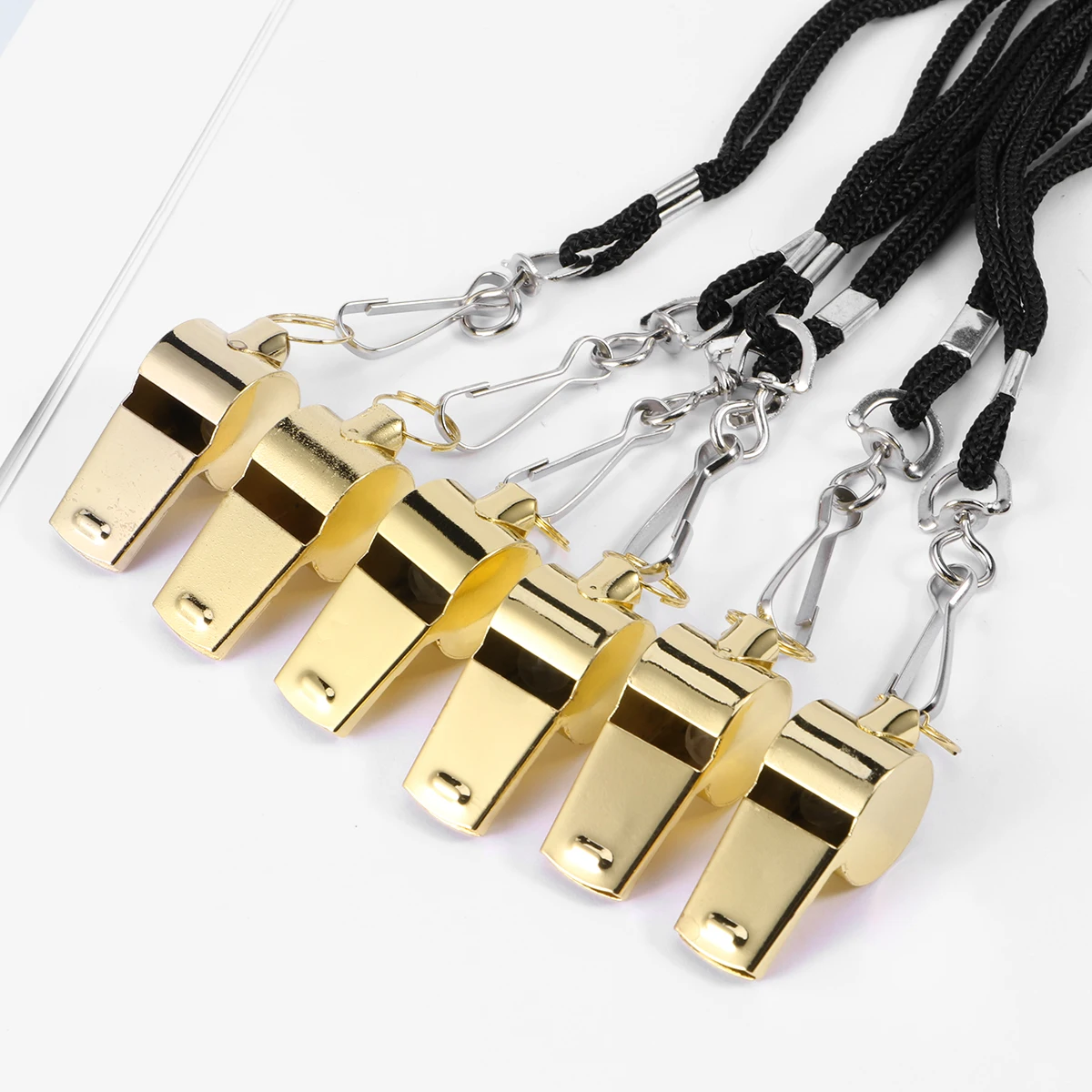 

6Pcs Heavy Duty Outdoor Whistles Stainless Steel Emergency Survival Whistles For Hiking Camping Keychain