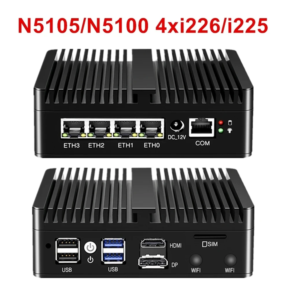 Imagem -06 - Mini pc Industrial sem Fanless Intel N100 4x2.5g I226 I225 Lan Ddr5 Nvme Hdmi2.0 Opnsense Pve Esxi Servidor