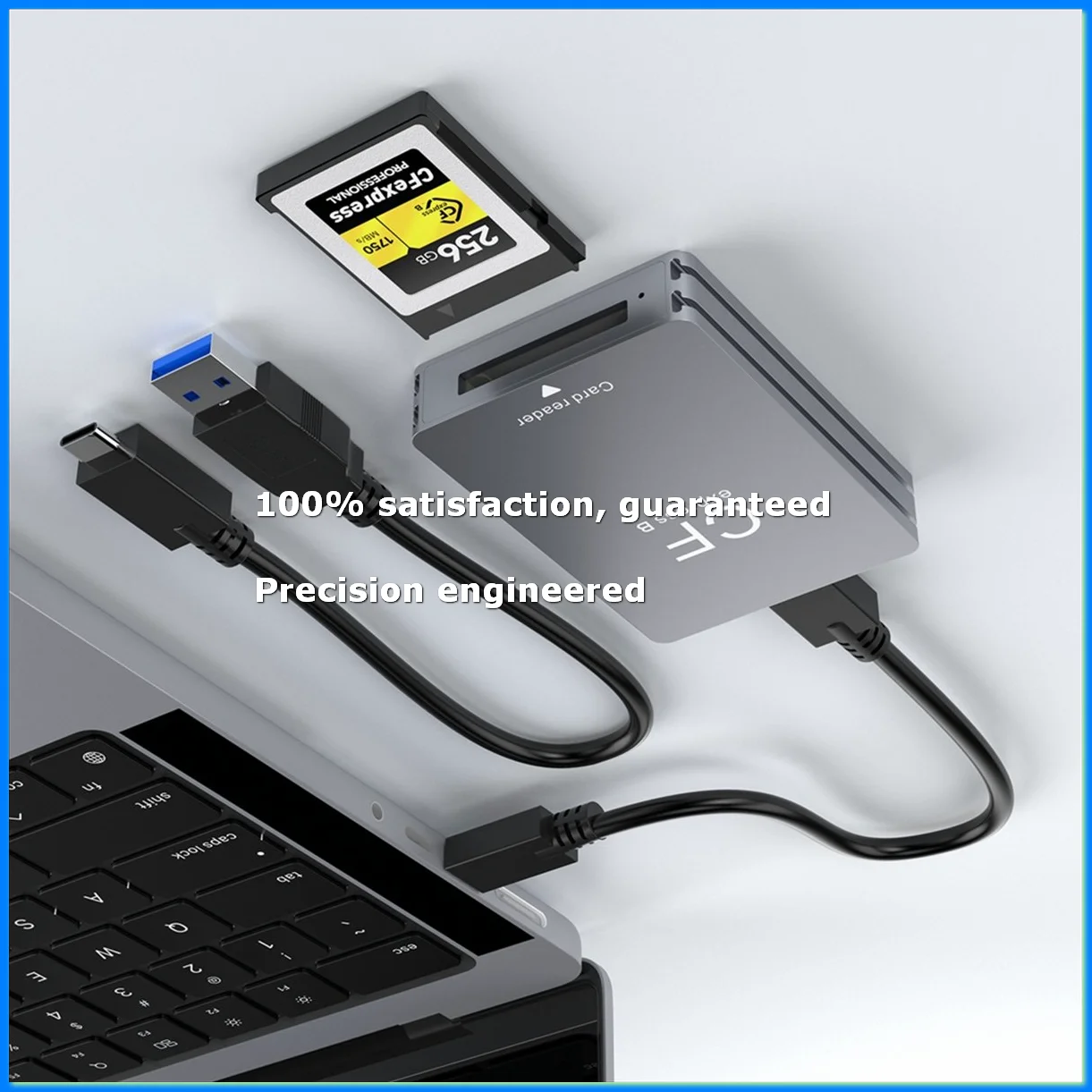 CFexpress Type B Card Reader USB3.2 Gen2 10Gbps CFexpress Reader Memory Card Adapter with USB C to USB C/A Cable-A28R