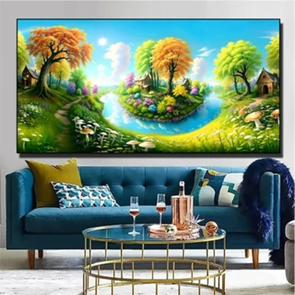 

Wonderland Beautiful Landscape Diamond Painting Large New Full Square Diamond Mosaic Colorful Scenery Embroidery Home Decor