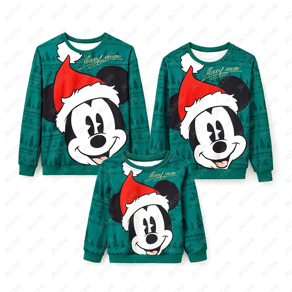 Disney Mickey Minnie Friends Family Christmas Kids Top Tee Sweatshirt Casual Sweatshirts Girls Mouse Party Hoodie Family Suit