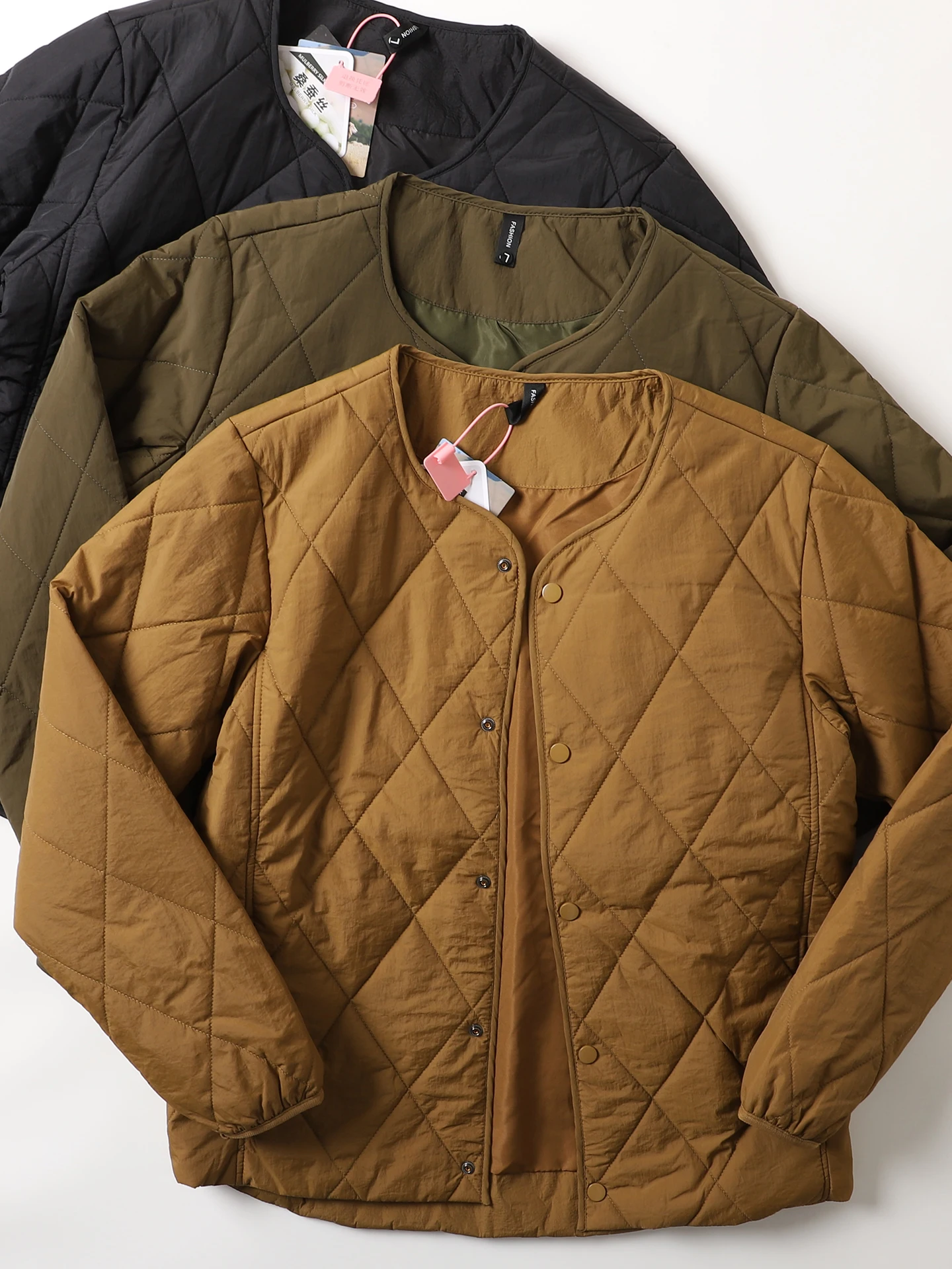 

Waterproof Wool Filled Jaet Lightweight Stitched Cotton Outerwear Casual Lapel Men's Faionable Inner Polyester