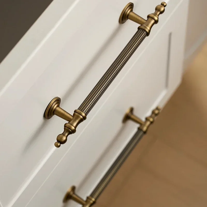 Nordische Vintage-Möbelgriffe aus Messing, Bronze-Griffe für Schränke und Schubladen, Kleiderschrank, Nachttisch, Kommode, Schubladengriffe – Detail 6
