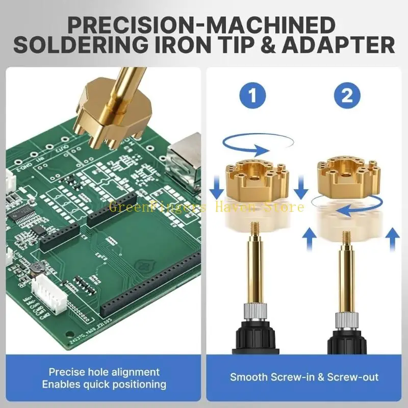 F68D Hole-Pattern Solder Tip Set for Controller Service, Metal Repair Parts with Driver, Pry Picks and Threaded Join Part for