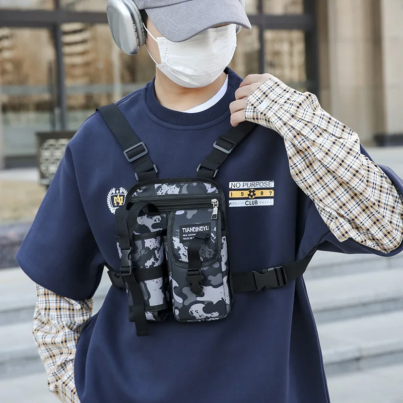 

Износостойкий водонепроницаемый оксфордский нагрудный рюкзак, жилет для верховой езды, нагрудная сумка, многофункциональная тактическая сумка с датчиком