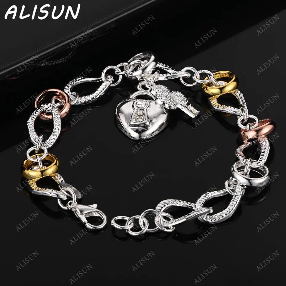

ALISUN 925 Sterling Silver Bracelets For Women Charm Trend Birthday Gifts Fashion Party Fine Jewelry