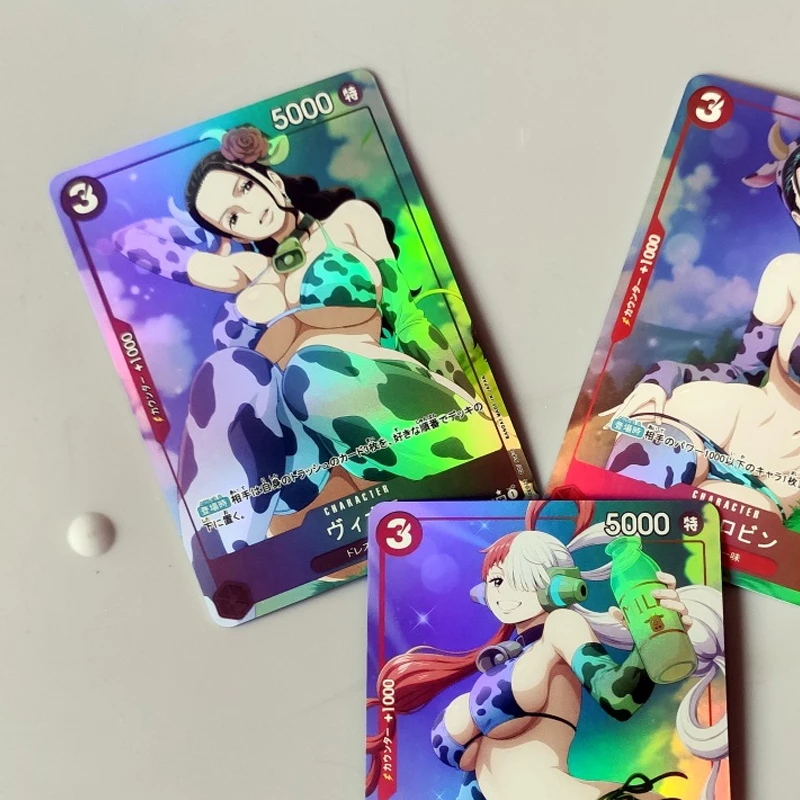 3Pcs/set Anime One Piece Diy Flash Cards Collection Cards Characters Nico Robin Uta Christmas Birthday Gifts Children's Toys