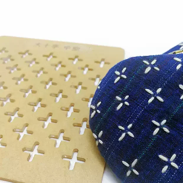 Kit de plantilla Sashiko, patrón de cruz grande, herramienta de dibujo reutilizable para posavasos, toalla de té, mantel, bolsa, suministros de bordado Sashiko