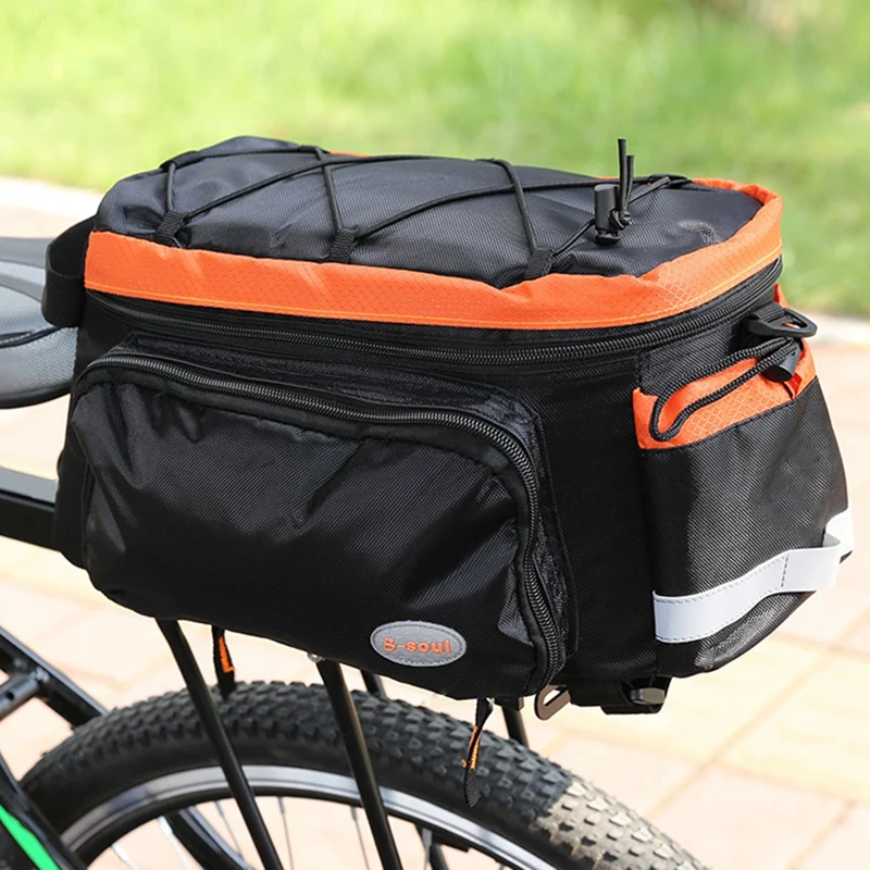 B-SOUL Bike Bag Waterproof Bicycle Backseat Trunk Bag Multi- Function Portable Pack Extendable Cycling Luggage Package