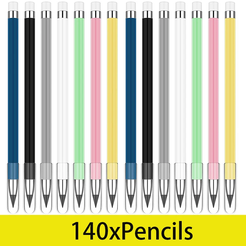 

140Pcs Unlimited Inkless Pencil Inkless Unlimited Writing Erasable Drawing Inkless Everlasting Drawing Reusable Pencils