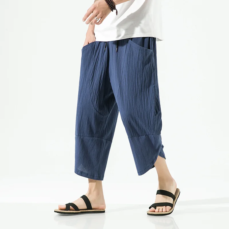 Summer New Light and Breathable Nine-point Pants Chinese Simple and Fresh Style Loose Casual Pants